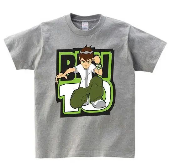 gray childreT-shirt Ben 10, протектор для часов земли, футболки для детей, топы, футболки, коллекция года, летние футболки для мальчиков с героями мультфильмов футболка футболки для мальчиков и девочек - Цвет: gray childreT-shirt
