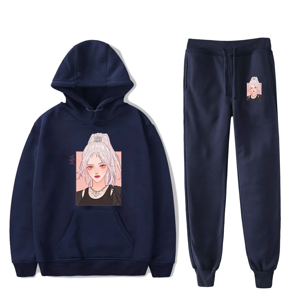 Harajuku Everglow Kpop, стиль, повседневные наборы свитшотов, спортивные толстовки, толстовки+ брюки Харадзюку, мужские/женские комплекты