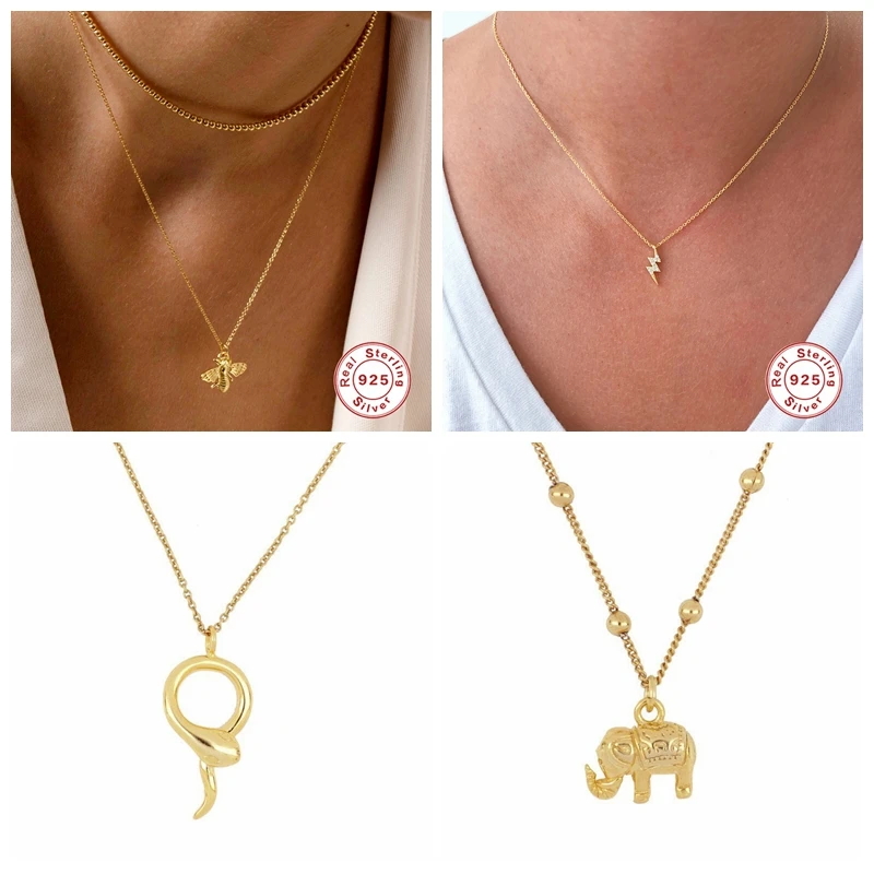 Ожерелье женское из серебра 925 пробы с кулоном в виде животного | Украшения и