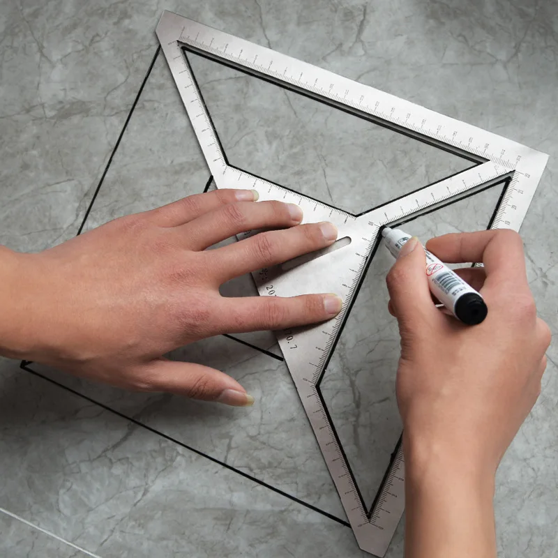 Triangle Ruler Multi-function Floor Drain Precisely Stainless Steel Durable Angle Craftsman Flower Pattern Tile | Инструменты