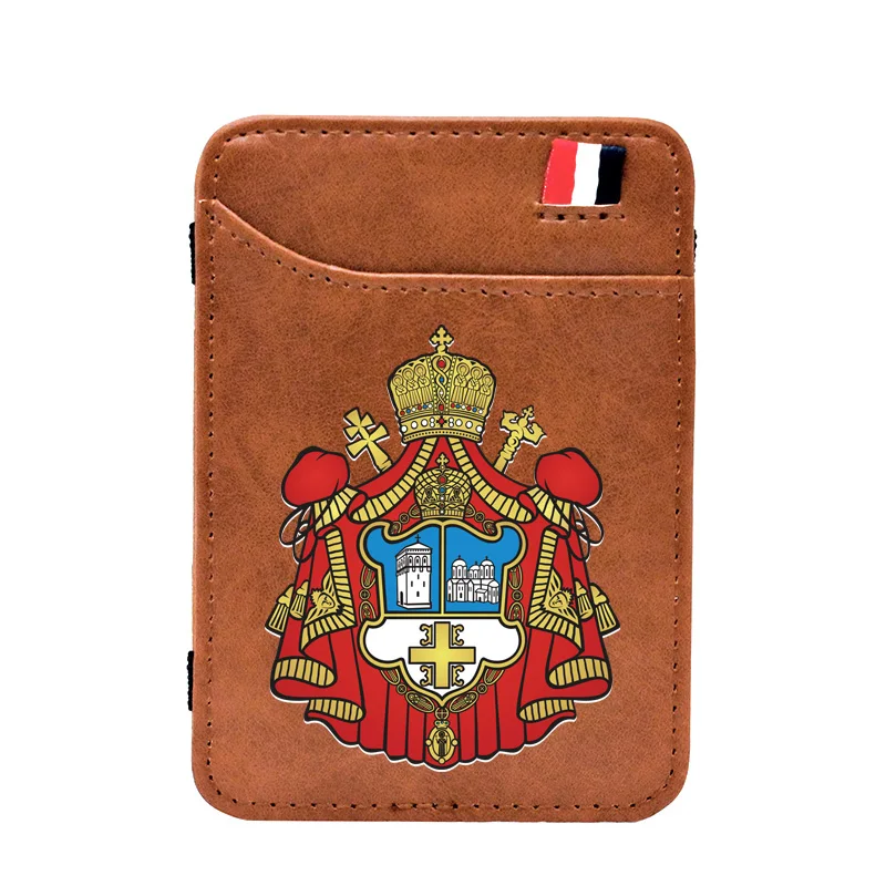 

Классический кожаный волшебный бумажник в форме герба православной церкви, для мужчин и женщин, мини зажим для денег, держатель для карт, ко...