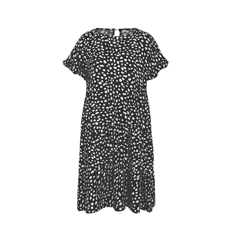 

Butterfly Sleeve Fashion Polka Dot White Summer Dresses Women 2021 New Casual Party Elegant Beach Robe Femme