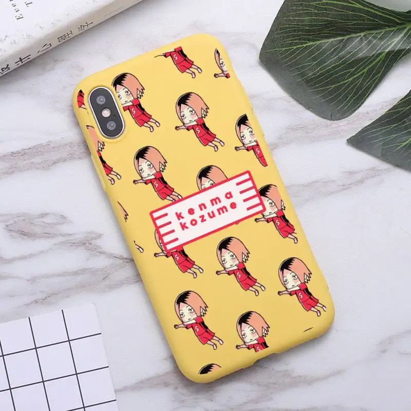 

volleyball Kenma Kozume of Haikyuu Phone Case Candy Color for iPhone 6 7 8 11 12 s mini pro X XS XR MAX Plus