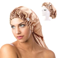 new two way sleeping cap for long hair care satin bonnet hair silk bonnet hair wrap accessories wholesale 13 colors