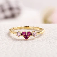 huitan trendy simple golden inifinite heart shaped love engagement rings for women romantic gadget pinky rings for girl new