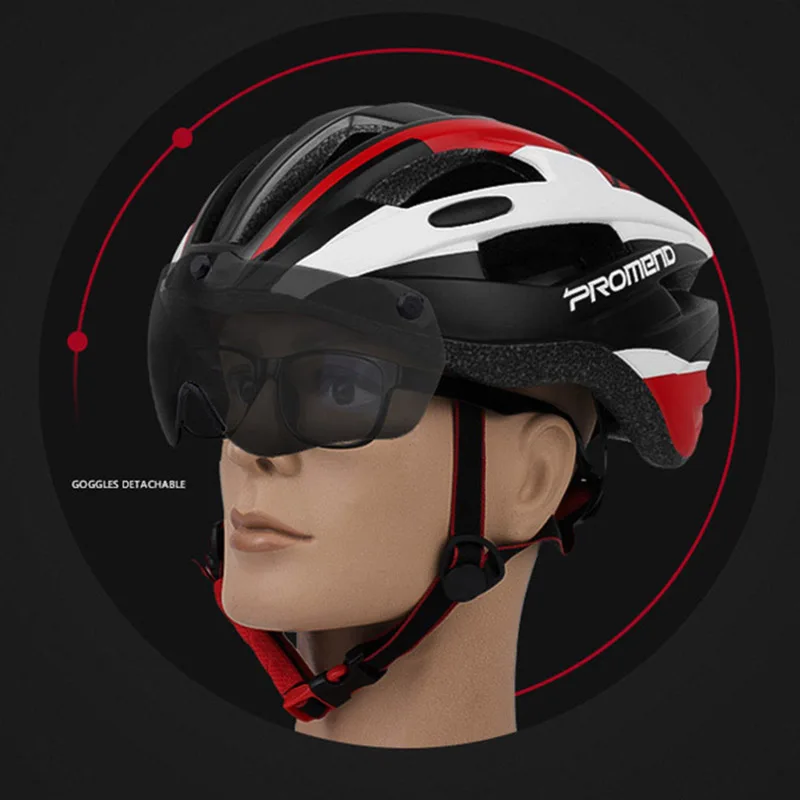 PROMEND Велоспорт Сверхлегкий шлем Магнитный ремень очки велосипедный
