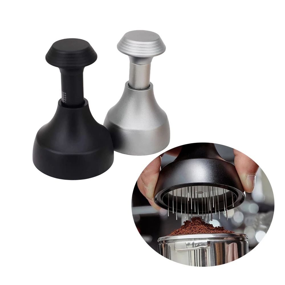 Distribuidor de caf&eacute; con aguja ajustable de acero inoxidable, m&aacute;quina de Espresso de 58mm, portafiltro, herramienta niveladora tipo aguja, 58/51mm-1