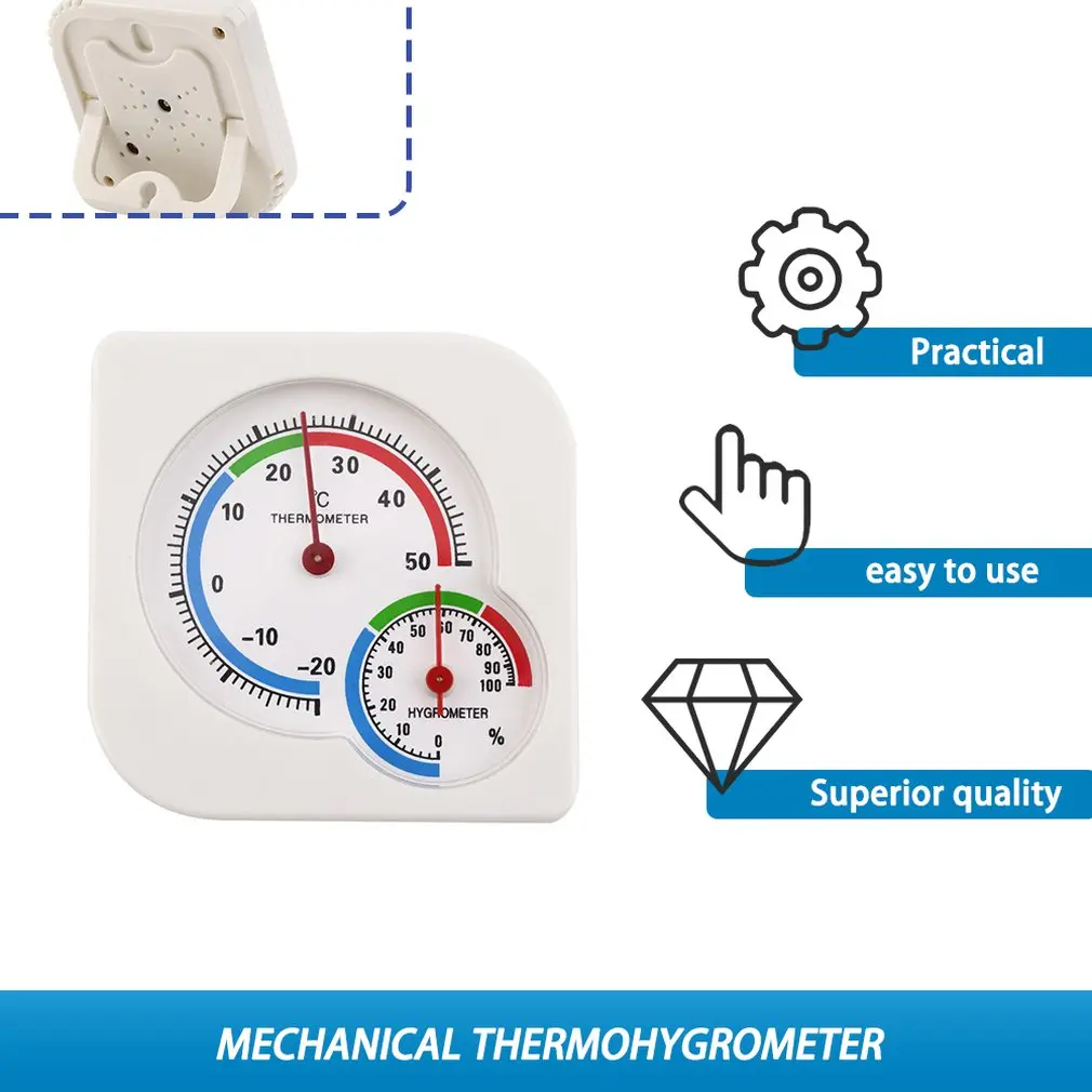 Indoor Outdoor Square double dial Thermometer Hygrometer thermometer humidity meter inductive pointer -20C-50C Meter Gauge New |