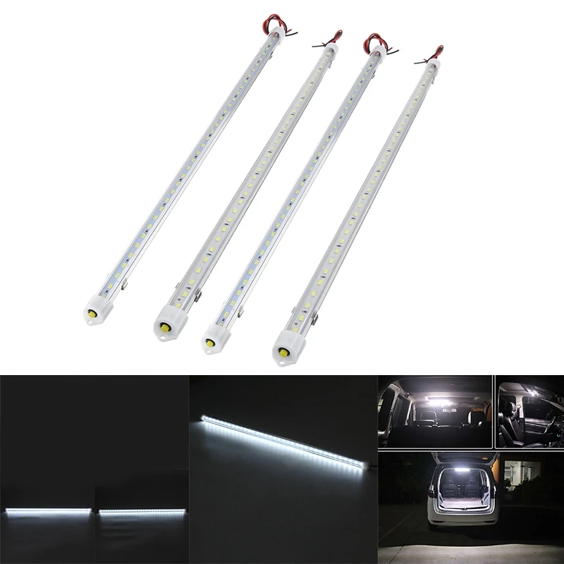 

4Pcs 50CM 36 LED Car Interior White Strip Light Bar Car Interior Light for RV Van Cabin Lorry Truck Camper