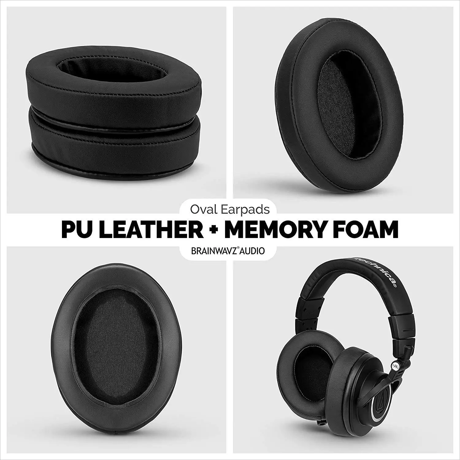 Чехол для наушников Brainwavz HM5 110 х90 мм Овальный чехол ушей кожаный черный велюр пена