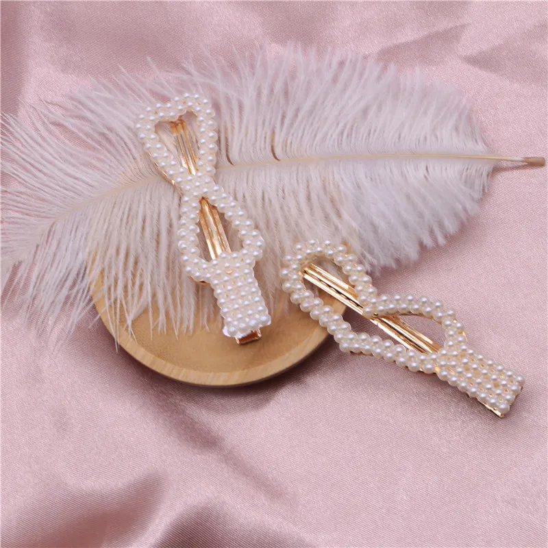 

4Pcs/SetKorean Retro Pearl Hairpin Ins Simple Wild BB Clip Duckbill Clip Hair Accessories