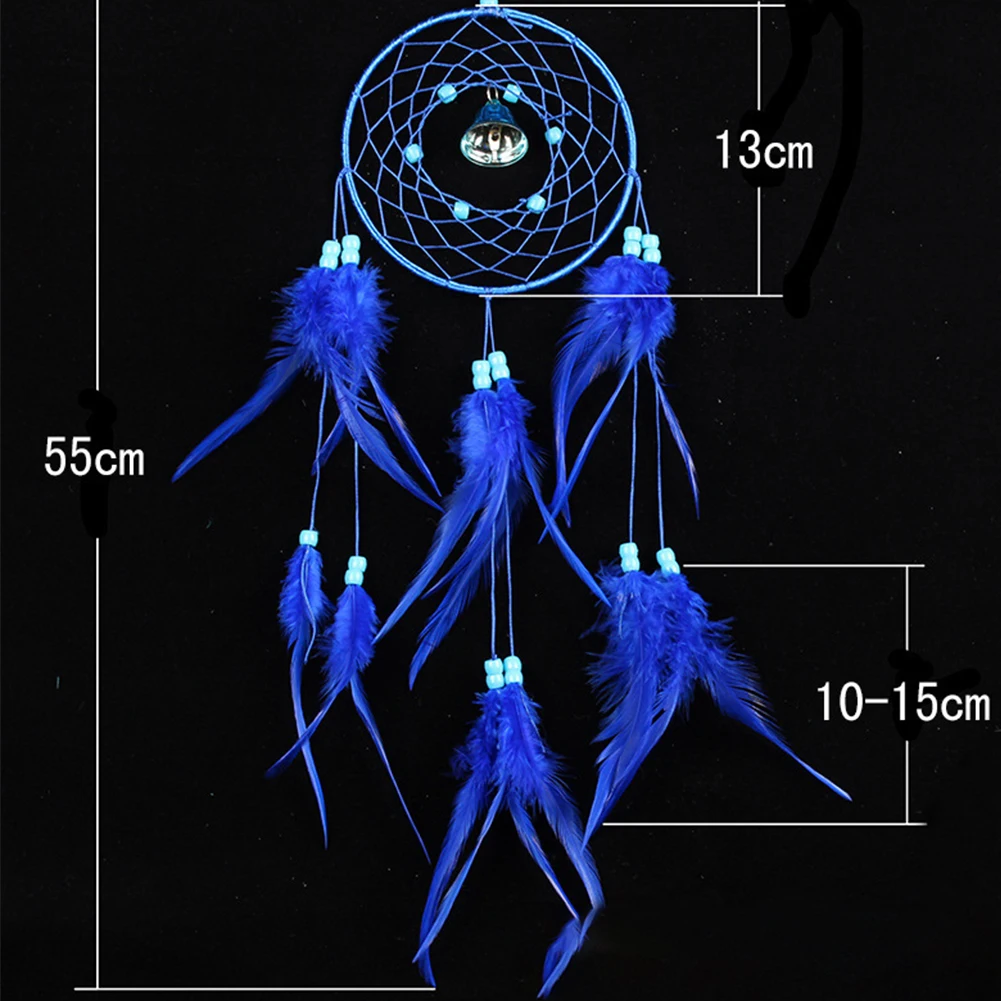 

Multi Usage Mesh Dream Catcher Handmade Pendant Chimes Bohemian Style Hanging Net Chimes for Car Home Decoration Blue