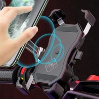 motorcycle bicycle 15w wireless phone navigation holder support handlebar rearview mirror mount clip bracket for mobile phone