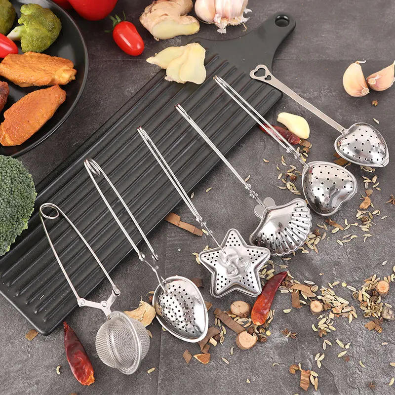 

Сетчатое ситечко для чая, с ручкой из нержавеющей стали, для заварки чая, кухонный гаджет, фильтр для кофе, трав, специй, диффузор, аксессуары ...