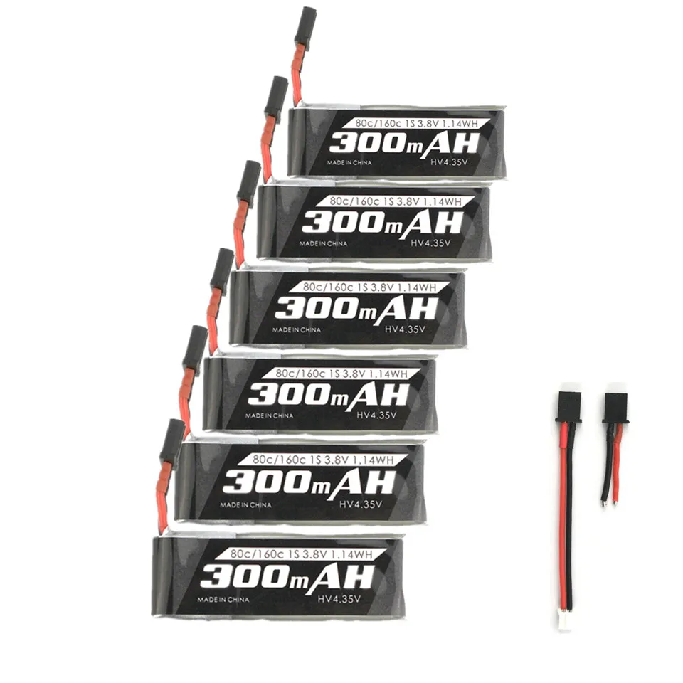 

1S 4.35HV 3.8V 300mAh 80C Lipo Battery GNB27 Plug Connector for EMAX Nanohawk FPV Racing Drone RC Airplane Tinywhoop Quadcopter