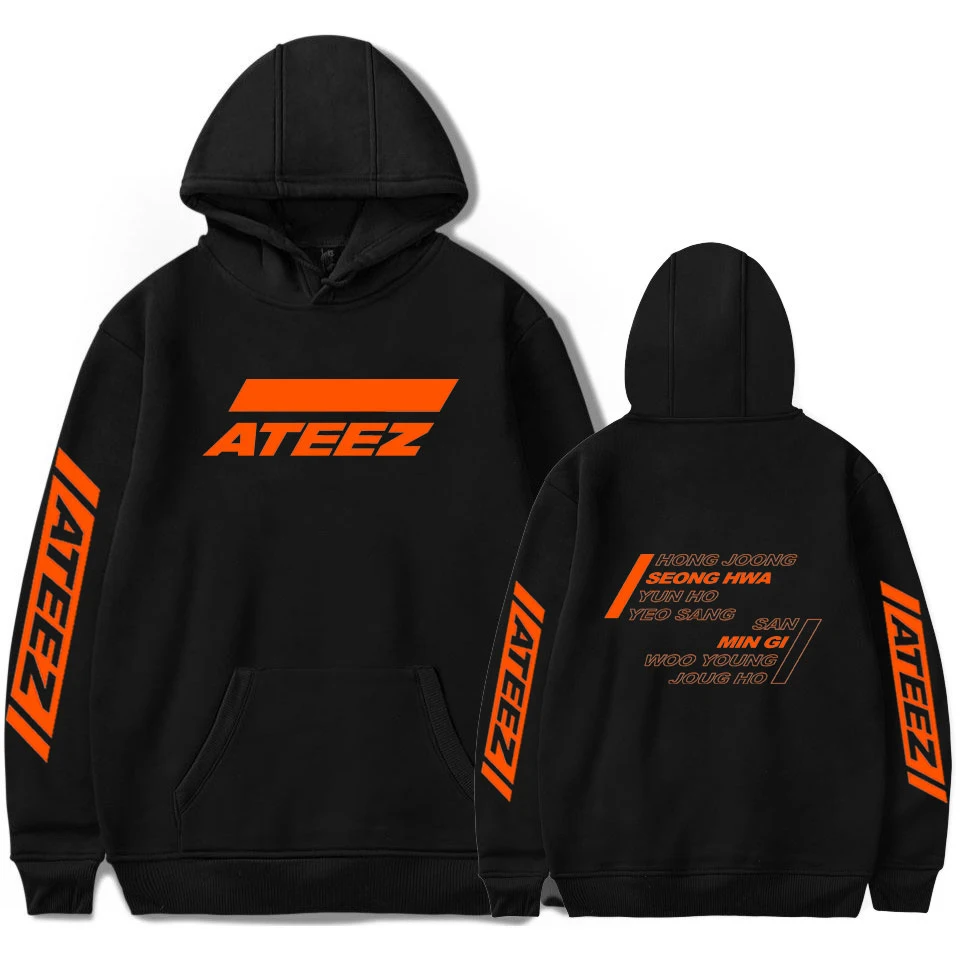 Толстовка ATEEZ с капюшоном для мужчин и женщин Модный свитшот в стиле Харадзюку