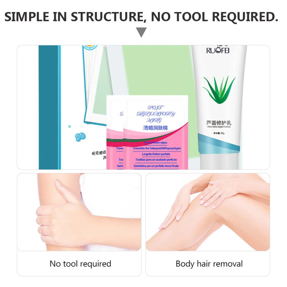 

1 Set Safe Body Hair Removal Wax Papers Body Hair Removal Tools Depilatoray Set