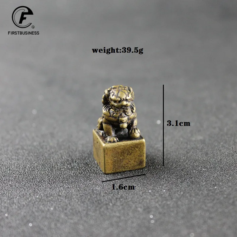Статуэтка маленького льва фэн-шуй из твердой чистой латуни украшения для дома