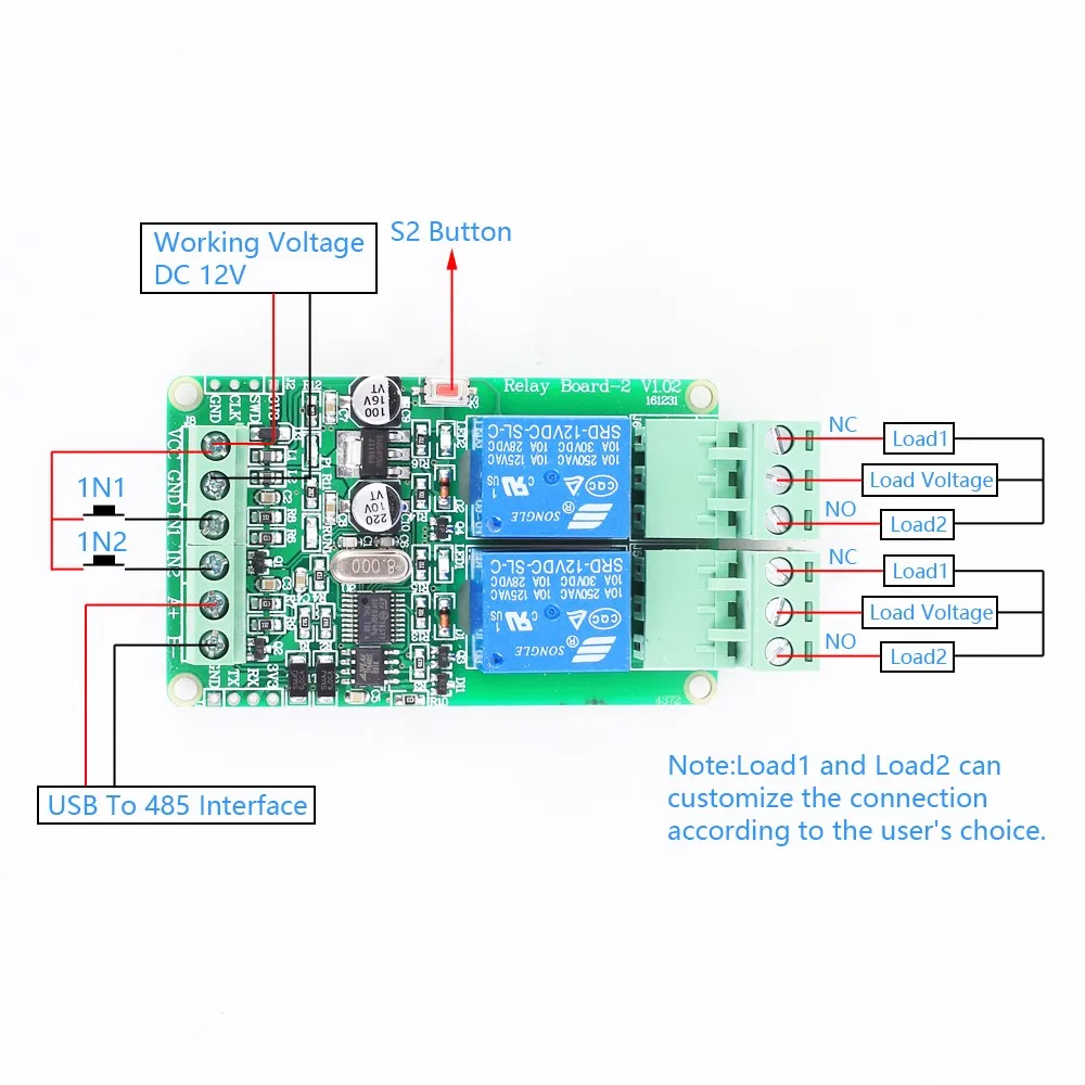 RS485 Modbus-RTU Relay Module Switch Controller for Arduino 12V 24V 1CH 2CH 3CH 4CH 6CH 8CH | Электронные компоненты и