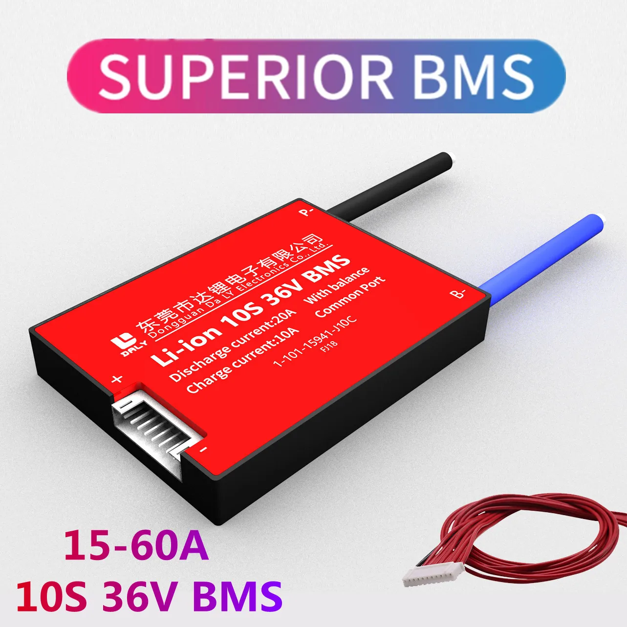 

10S BMS 20A 30A 40A 50A 60A 36V PCM PCB For 3.7V Lithium Ion Battery Pack 18650 NMC E-Bicycle Scooter