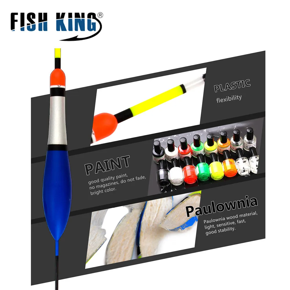 FISH KING 10 шт./лот набор рыболовных поплавков Flutuador разных размеров цвет для карпа