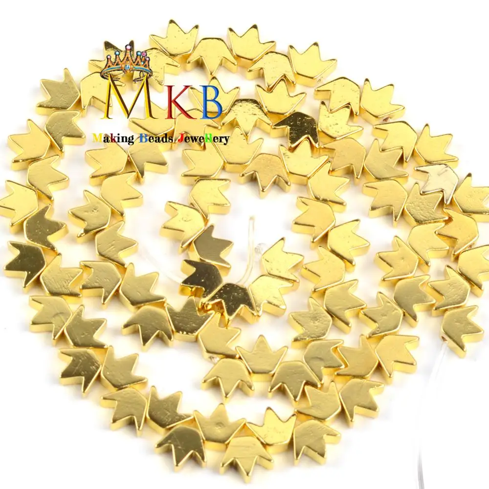 Бусины из натурального камня позолоченные гематит корона свободные бусины для