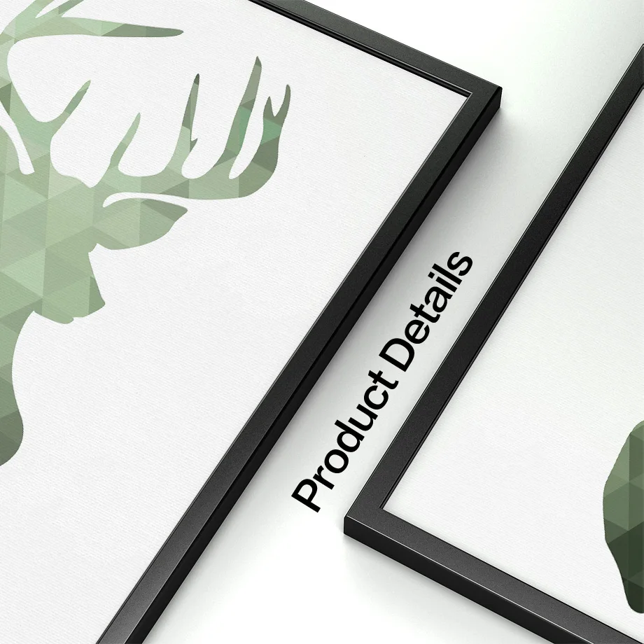 Абстрактная Настенная картина с зелеными листьями пальмы и оленем скандинавские