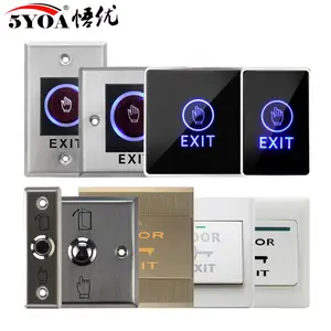 door exit push button release switch opener no com nc led light for door access control system entry open touch free global shipping
