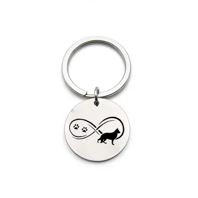 Новая модная круглая немецкая овчарка брелки из нержавеющей стали ювелирные
