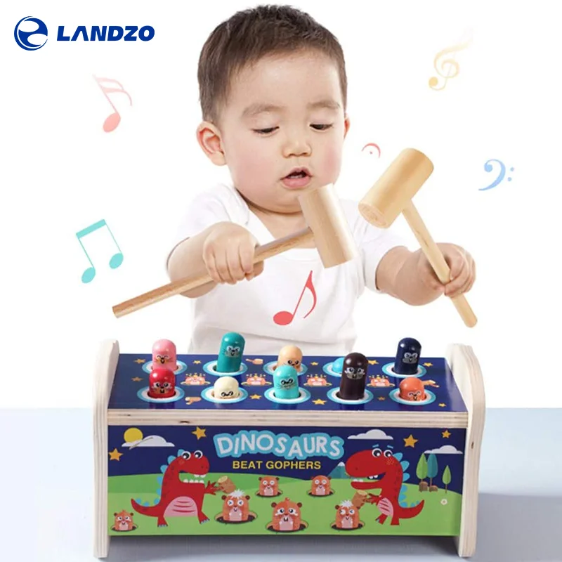 Деревянная Скамья Landzo с молотком детские дошкольные игрушки развивающая игрушка