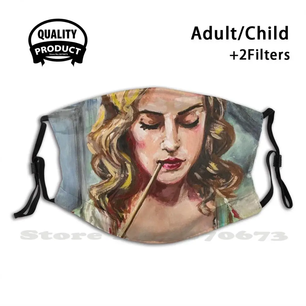 

Artist Reusable Mouth Mask Washable Filter Anti Dust Face Masks Artist Art Painter Green Blue Peacock Red Lips Film