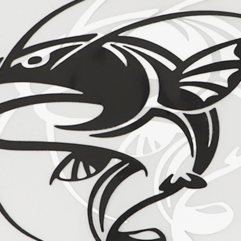

YJZT 14.5CM11.5CM Funny Fish Decal Car Sticker Black/Silver Vinyl 18A-0019
