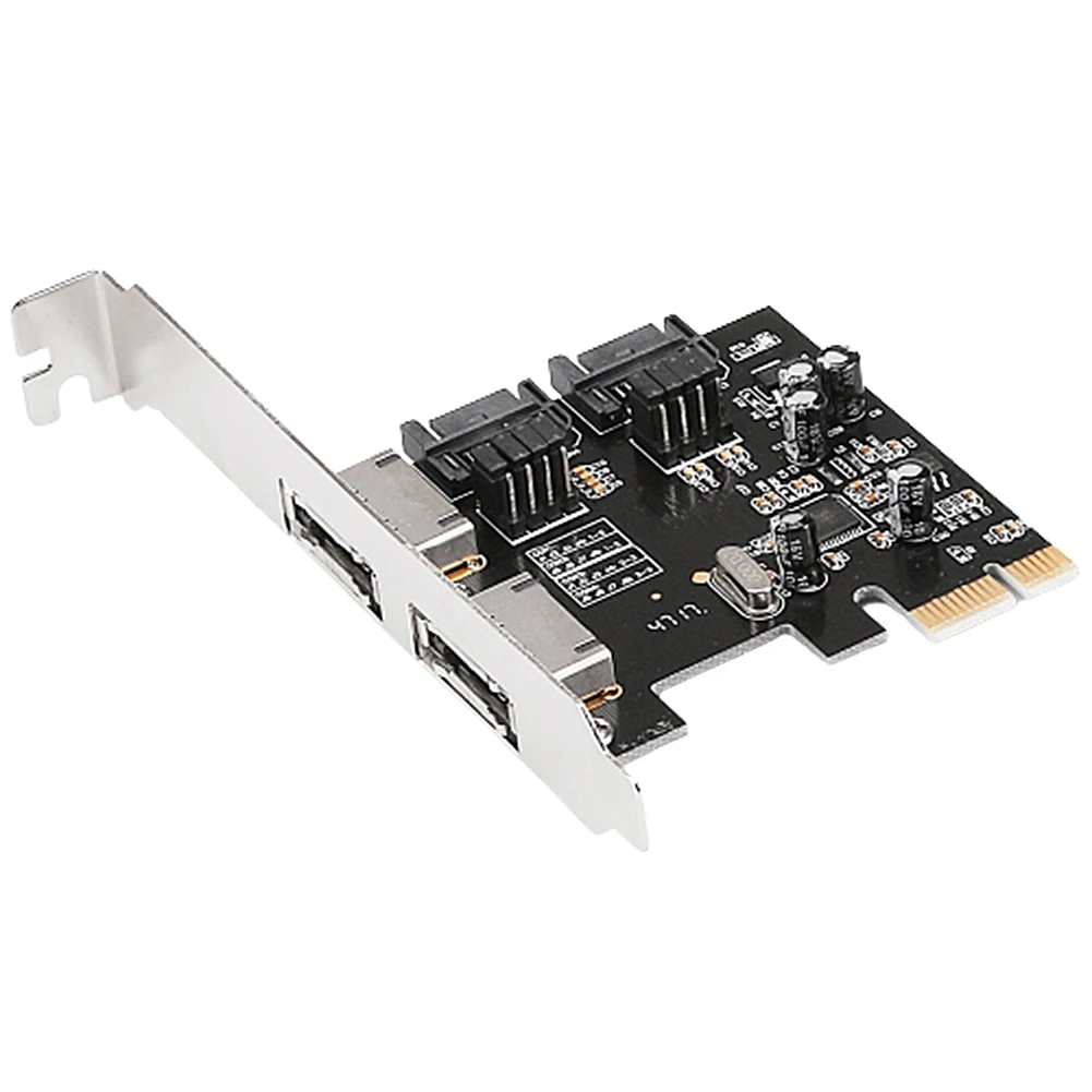 

PCI-E X1 to SATA3.0 2 SATA3 Port Riser PCI Express Riser Adapter Card Extender Desktop Expansion Cad Kit