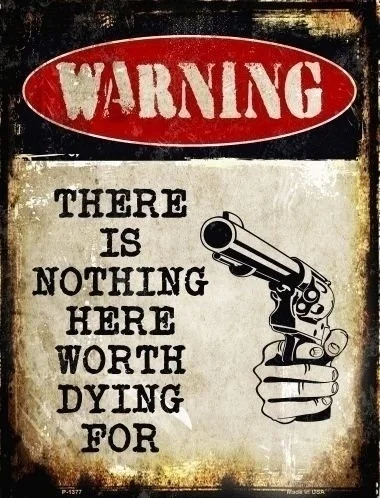 

Warning There Is Nothing Here Worth Dying for Metal Sign Warning Tin Sign 20*30CM Tin Signs Farmhouse Decor Kitchen Vintage