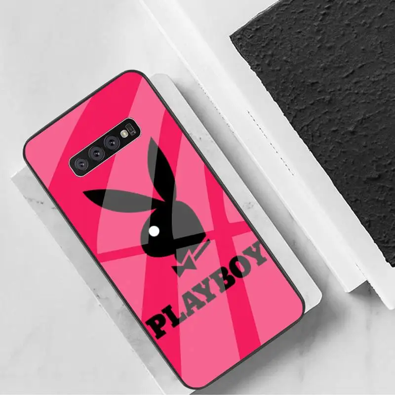 

ZFGHSHYQ Play-boy Phone Case Tempered Glass For Samsung S6 7 8 9 10 20 Plus Ultra Note8 9 10 10pro