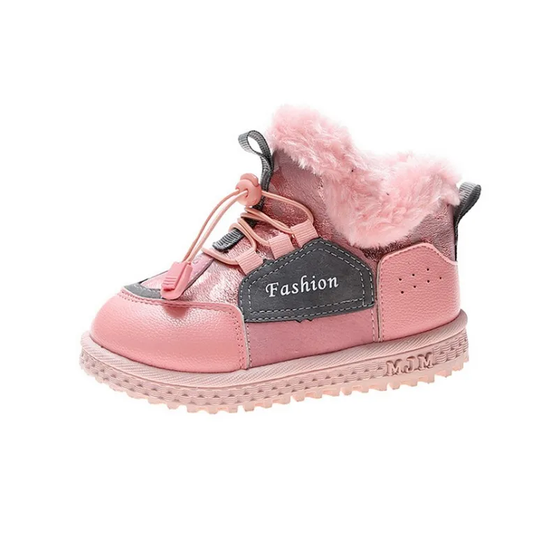 Обувь для девочек зимние детские сапоги плюшевые сохраняющие тепло малышей