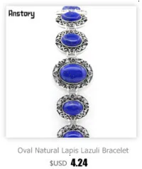 Oval Natural Quartz Stone Crystal Bracelet Vintage Look Antique Silver Plated Fashion Jewelry For Woman TB348
