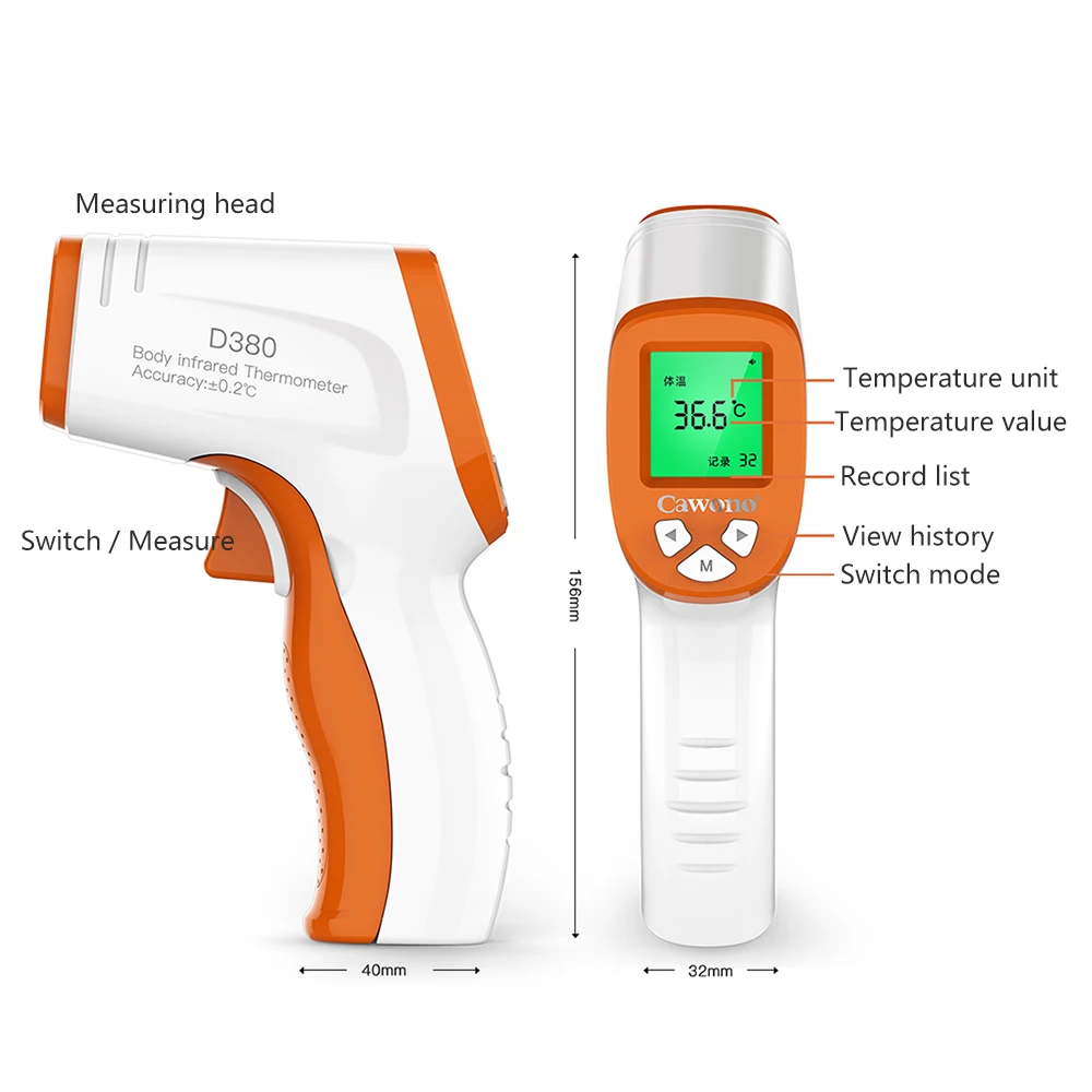 Baby Forehead Thermometer Infrared Digital LED Body Temperature Meter Non-contact Gun Children Adult Fever New | Инструменты