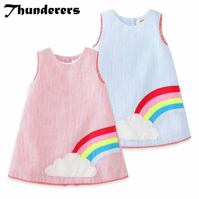 Thunderers повседневное детское платье для девочки без рукавов Радужное принцессы