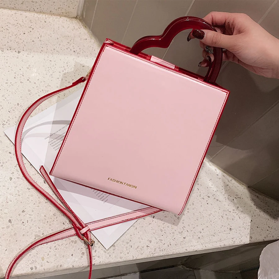 Модные женские сумки через плечо из искусственной кожи с ручкой в виде сердца