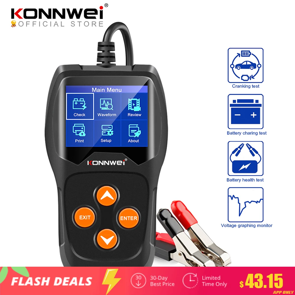 aliexpress - KONNWEI KW600 Car Battery Tester 12V 100 to 2000CCA 12 Volts Battery Tools for the Car Quick Cranking Charging Diagnostic