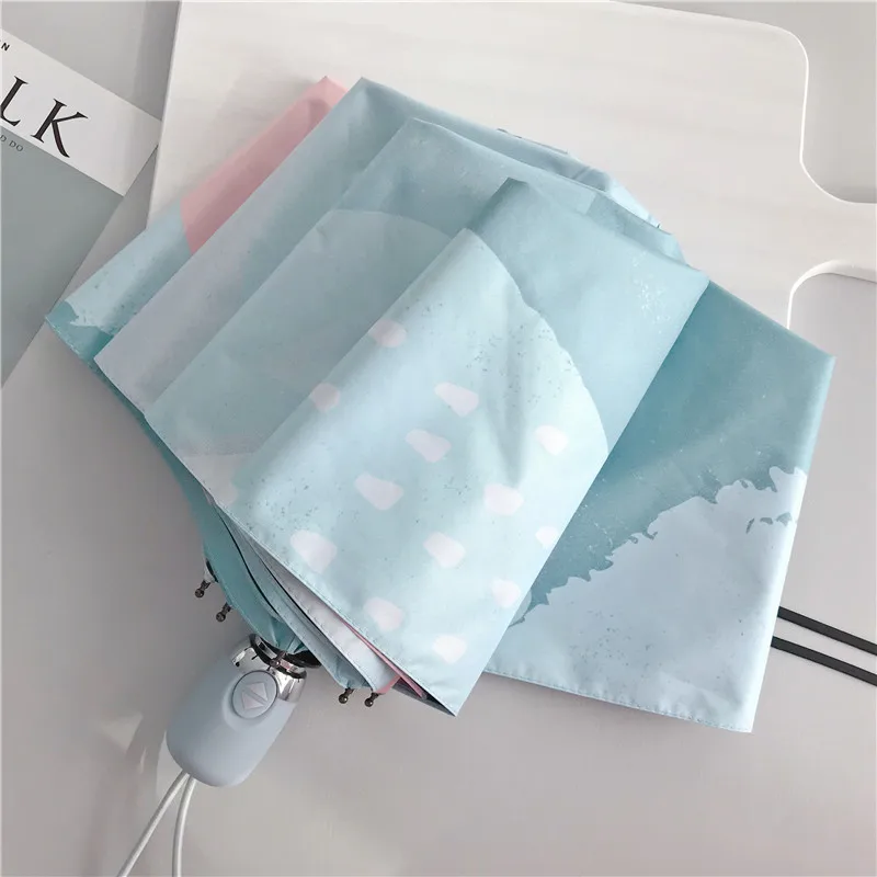 Корейский маленький Зонт от дождя двойного назначения автоматический