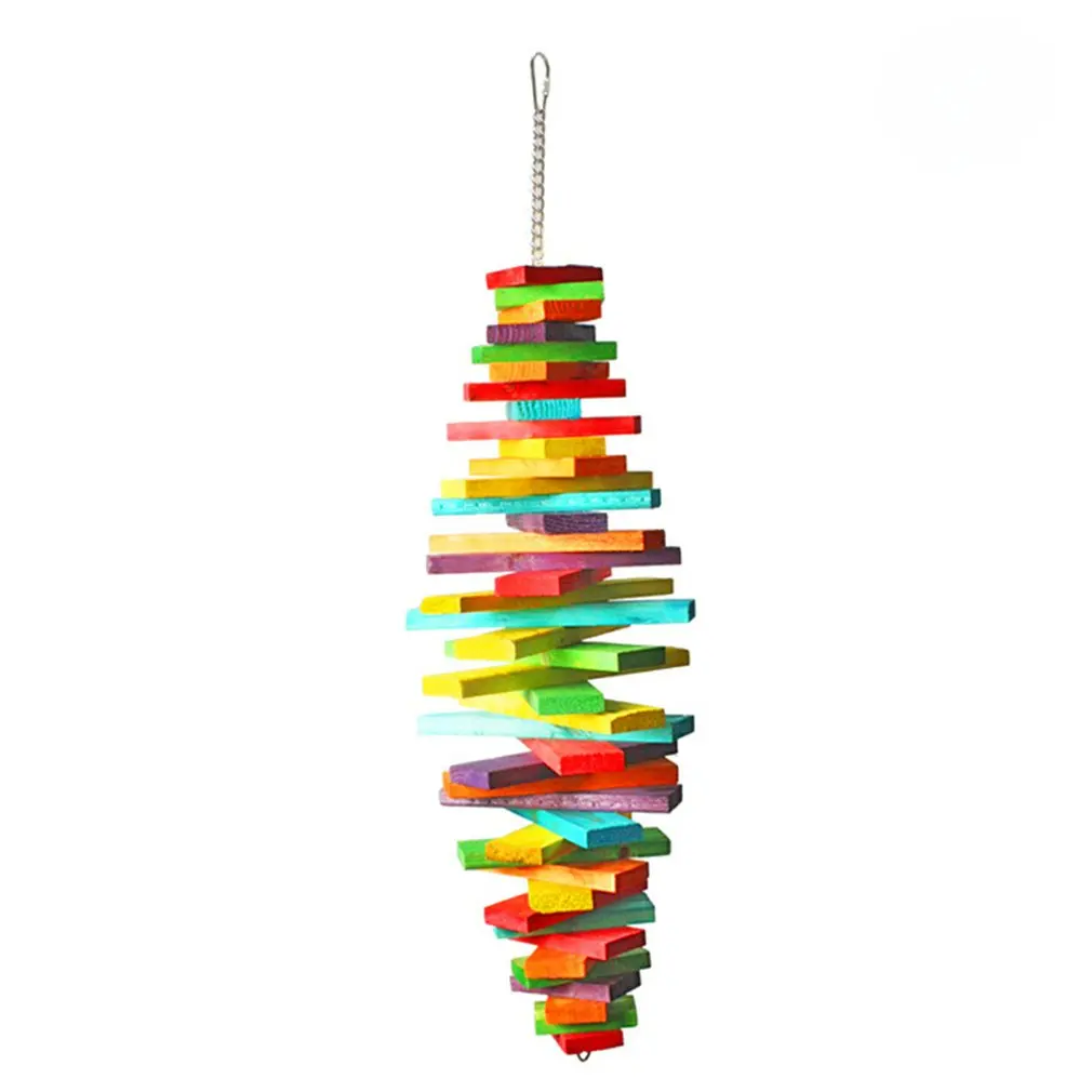 

Multi-layer Parrot Grinds And Chews Toy Parrot Wooden Bird Toy Bird Supplies Portable Hanging Parrot Toy