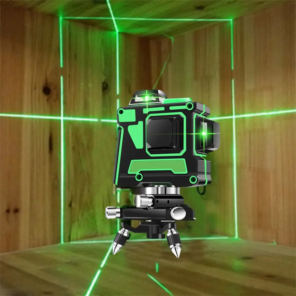 

Лазерный 3D уровень, 12 линий, самонивелирующийся на 360 градусов, горизонтальный и вертикальный крест, сверхмощный зеленый лазерный луч, строи...