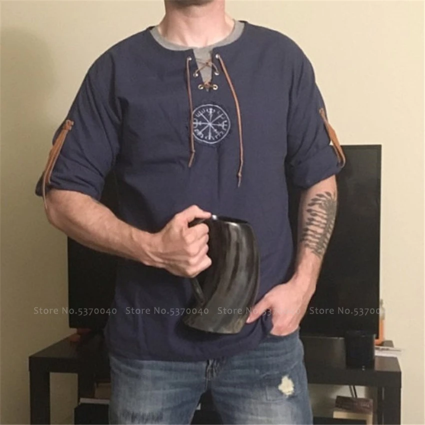 Футболка для косплея пирата Саксона средневековая рыцарская туника мужчин