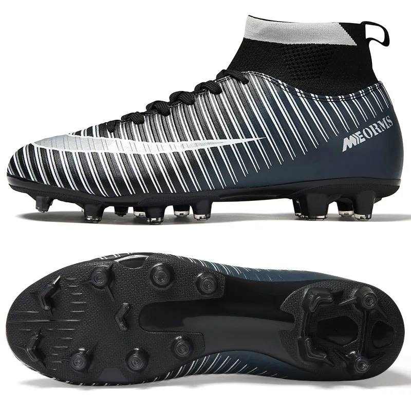 black long spikes Уличные мужские футбольные бутсы для мальчиков, футбольные бутсы, детские бутсы для тренировок, спортивные кроссовки унисекс, длинные шипы, Футзальная Обувь - Цвет: black long spikes