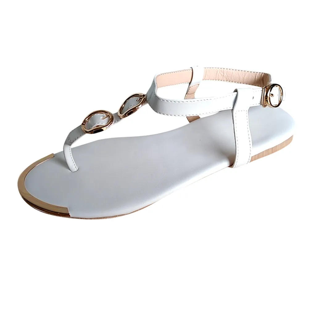 

SAGACE 2020 Roman Women Sandals Summer Fashion Solid Buckle Flip Flops Sandals Women Shoes Beach Casual Ladies Plus Size Sandals