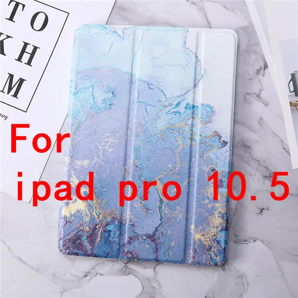 За счет складки, мягкая чехол для ipad Air 2 ipad 5 6 9,7 чехол с мраморным рисунком для ipad 234 ipad Mini 1 2 3 4 5 Redmi Pro 9,7 Pro 10,5 - Цвет: Blue