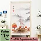 Китайская занавеска на дверь, Полиэстер, Хлопок, ткань для кухни, спальни, занавеска на ветер, ландшафтный экран, настраиваемая японская занавеска