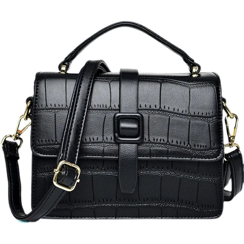 

2021 spring new fashion alligator women's bag versatile Pu single shoulder niche design horizontal small bag messenger bag